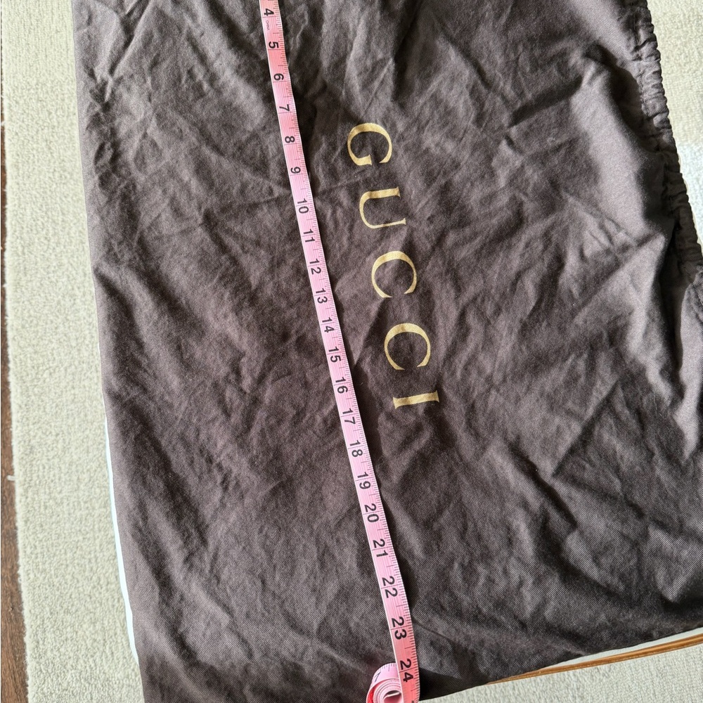 Gucci Chocolate Brown Large Dust Bag with Gold Logo - Picture 2 of 6